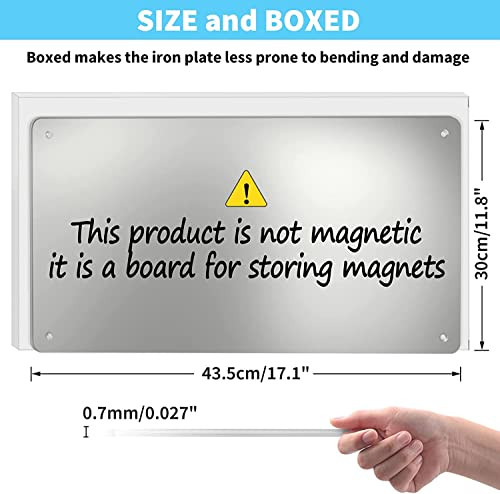 Bonary B001 2pack Magnetic Board,17.1"x11.8" Magnet Display,8833706 - Silver New