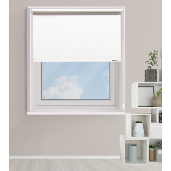 SHADESU BLACKOUT ROLLER SHADE WHITE BLACKOUT, 32" W X 72"H - WHITE