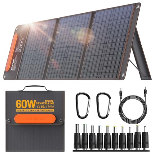 60W PORTABLE USB CHARGER 15V 18V WATERPROOF SOLAR PANEL LSFC-60 - BLACK/ORANGE