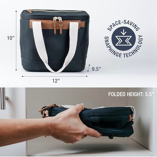 CLEVERMADE 18-CAN HEAVY DUTY BACKPACK COOLER, LUNCH, WORK, BEACH - NAVY