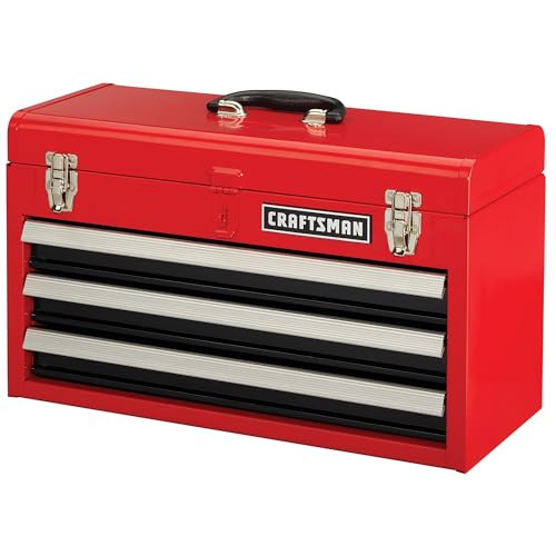CRAFTSMAN 20" Wide 3 Drawer Metal Tool Box CMST98245RB - Black New