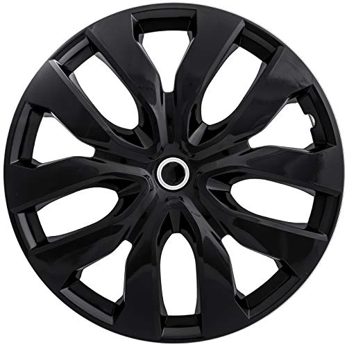 OxGord 15 inch Gloss Black Snap-On Hubcaps 6 Spoke 2005-2009 Toyota Corolla New