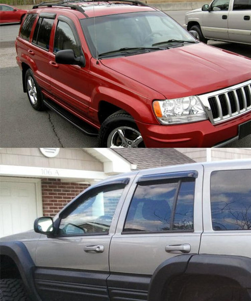 Set of 4Pcs Smoke Window Sun Rain Visor Vent Guard Deflector Shade Fit Jeep New
