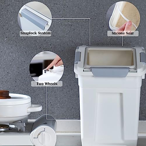 HANAMYA 32.5 Liter 35 lbs Pet Food Storage Container Measuring Cup B09M6BCJTP New