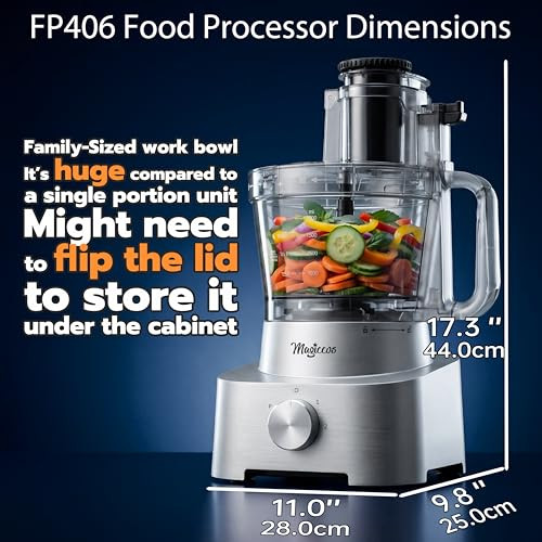 Magiccos 14-Cup Aluminum-Diecast Food-Processor XL Bowl, 800W C0950 New