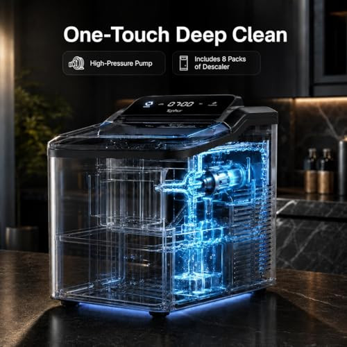 TYPHUR NUGGET ICE MAKER COUNTERTOP 35LBS/24H SELF-CLEANING PUMP - SS/BLACK