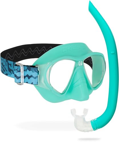 CRESSI NAUTILUS COMBO MASK & SNORKEL KIT, WATERTIGHT, DM630250 - AQUAMARINE New