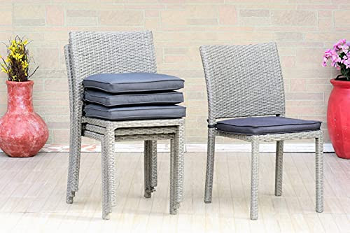 Atlantic Patio Amazonia Atlantic Liberty 4 Chairs Wicker Grey Cushions New