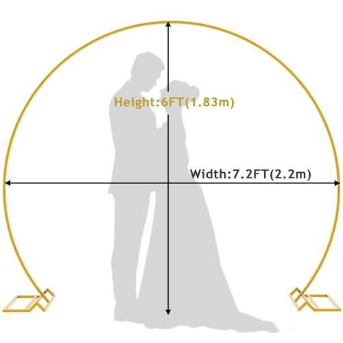 Wokceer Round Backdrop Stand, 9.5 FT Wedding Arch Backdrop Stand Circle New