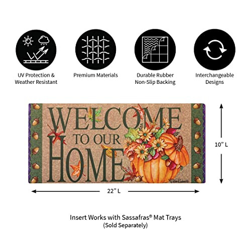 Evergreen Sassafras Pumpkin Bucket Entrance Doormat 22"x10", Insert Mat Only New