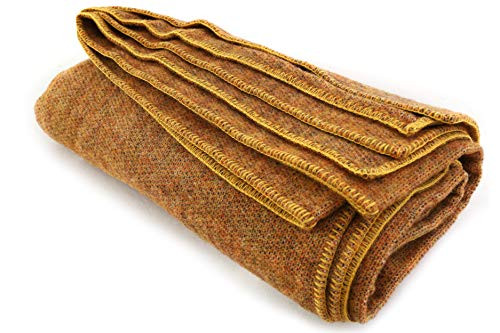 Kerry Woollen Mills Irish Wool Blanket, Marigold Yellow New