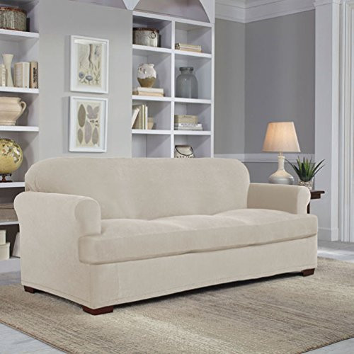 Serta Stretch Grid 2-Piece Slipcover for T-Sofa - Saldana New