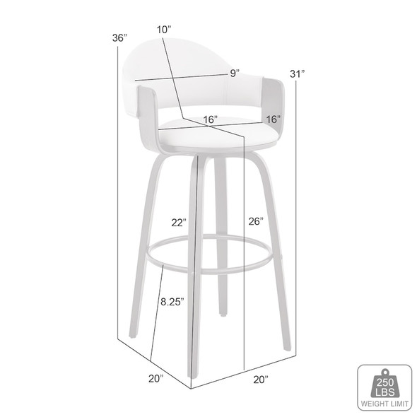 ARMEN LIVING DAXTON MID-CENTURY SWIVEL BAR STOOL - SINGLE - CAMEL/ OAK New