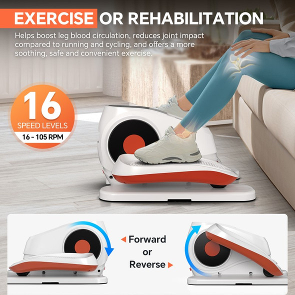 BEASTYLE SUNSONIC UNDER DESK ELLIPTICAL MACHINE, ELECTRIC ELLIPSE - WHITE