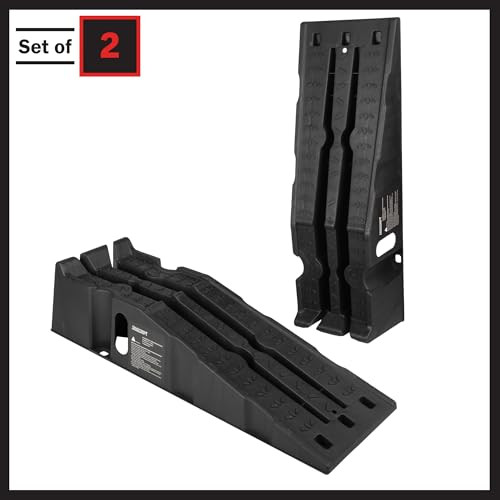 STALWART HEAVY DUTY 13,000LB GVW CAR RAMPS 2-PACK 75-CAR2020 - BLACK