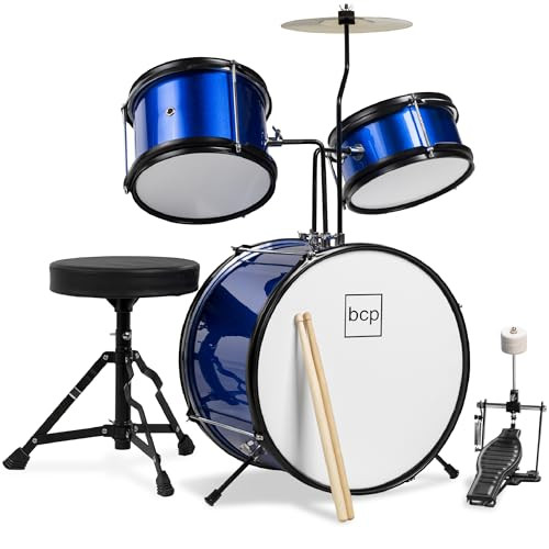 Best Choice Products 3-Piece Beginner Drum Set for Kids Juniors - Blue New