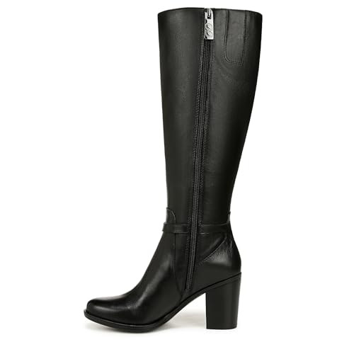 Naturalizer Womens Kalina Knee High Tall Boots Black Leather Wide Calf 7 W New