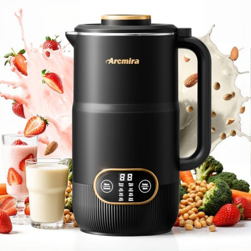 ARCMIRA 8 IN 1 NUT MILK MAKER MACHINE 35OZ SOY MILK MAKER 8 BLADES - BLACK