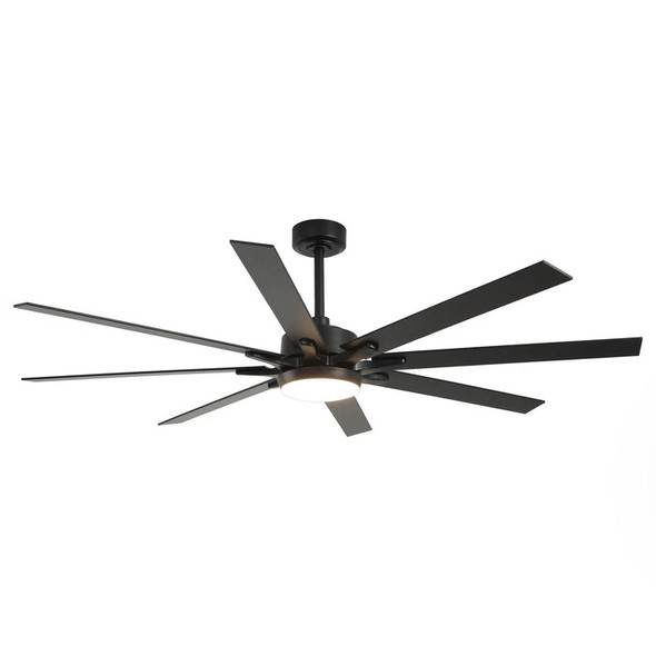 PARROT UNCLE 65" TERESA MODERN DOUBLE-SIDED BLADES CEILING FAN REMOTE - BLACK