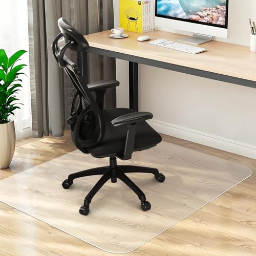 Chair Mat for Hard Wood Floors Heavy Duty Floor Protector Easy Clean 47''×47'' New