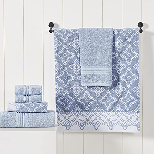 Modern Threads Charlize 6-Piece 100% Cotton Towel Set – Reversible Yarn Dyed New