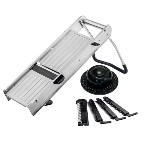 TABLECRAFT 12629 MANDOLINE SLICER SET STAINLESS STEEL ADJUSTABLE - SILVER