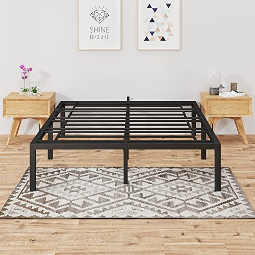 GarveeHome Metal Bed Frame 14" Simple Sturdy Heavy Duty Full Size - Black