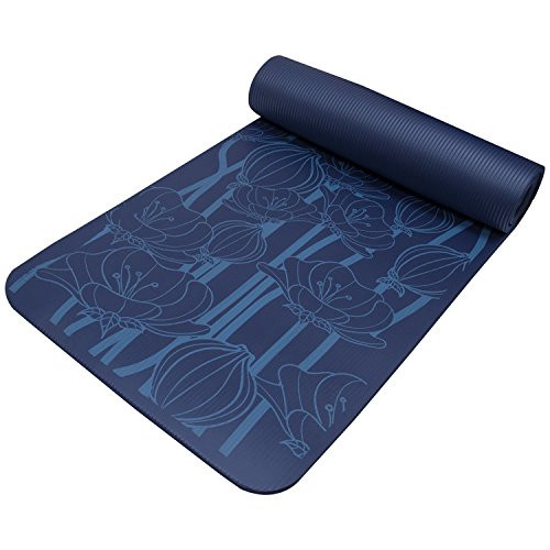FIT SPIRIT Extra Thick Yoga Mat Flower Blue ½” Inch B01E0B2K0M - NEW New