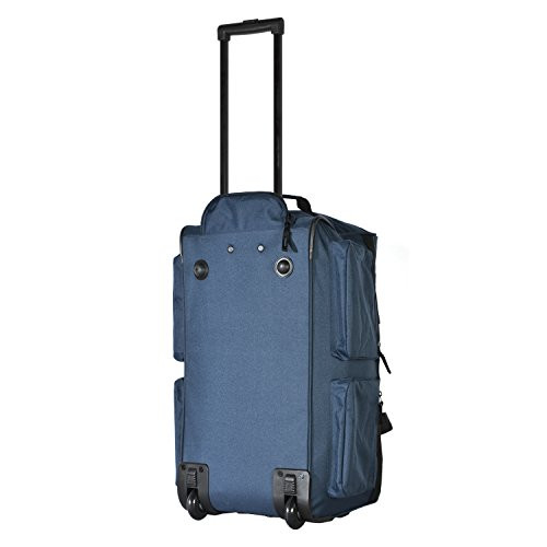 Olympia Luggage 22 8 Pocket Rolling Duffel Bag - Navy w/, Black, Size One_Size New