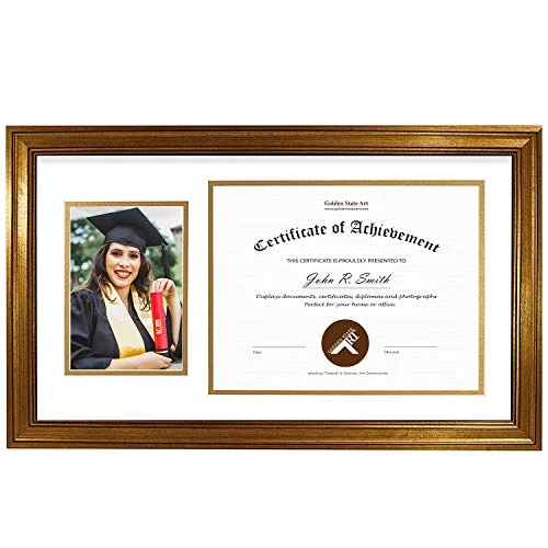 Golden State Art Dark Gold Color 11x19.5 Graduation Frame B07GXHYJDN - NEW New