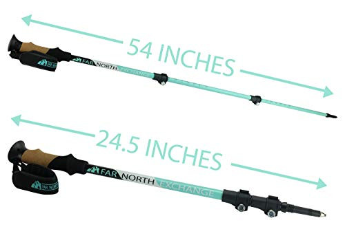 Far North Exchange Teal Aluminum Trekking Poles New