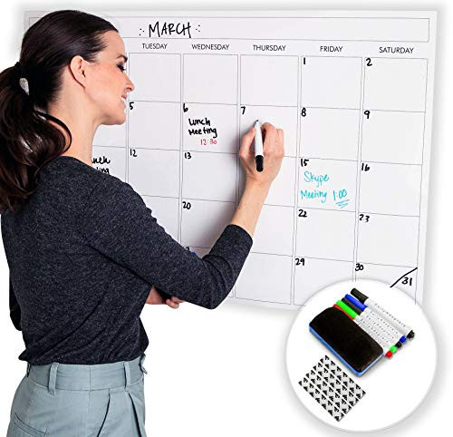 Large Dry Erase Laminated Wall Calendar 24” Inch by 36” Inch Size New