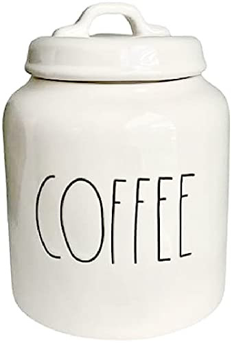Rae Dunn Magenta Finely Glazed Ceramic COFFEE Canister Lid B09W31JK6B - White New