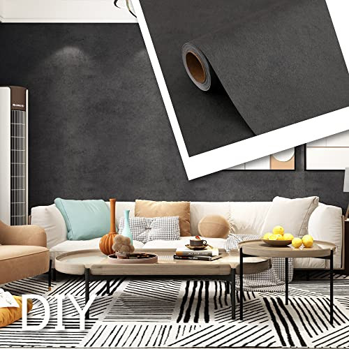 TruReno 24"x394" Black Grey Concrete Matte Contact Paper Home Decor New