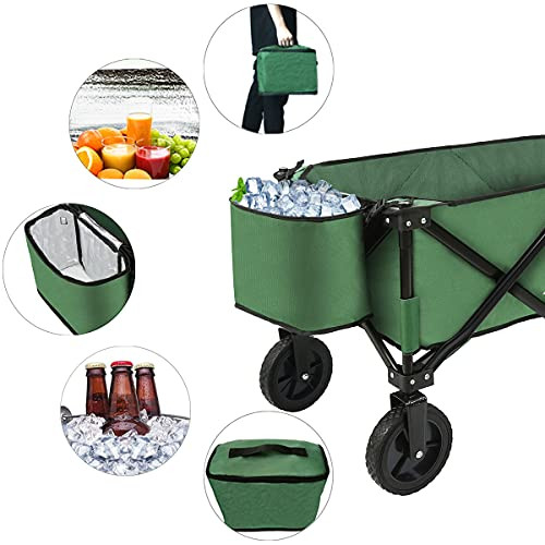 Collapsible Utility Folding Wagon Garden Cart Heavy Duty Shopping Cart Green New