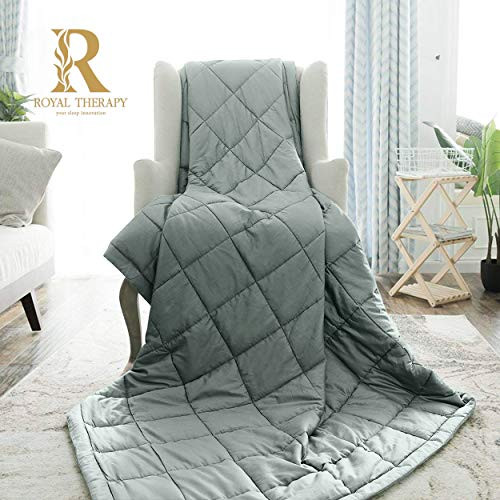 Royal Therapy Weighted Blanket - 80 30lbs, Aquamarine (Use on Queen/King Bed) New