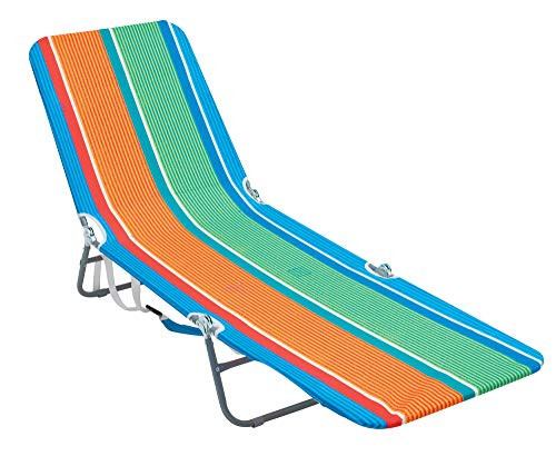 Rio Brands Lay Flat Backpack Beach Lounge Chair B07QDBRFSF - Orange and Green New