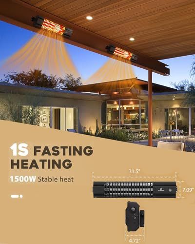 Airvention Outdoor Electric Patio Heater AI-H100-N3 Black New