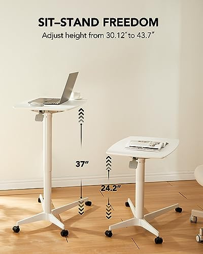HUANUO 30" x 19" Mobile Standing Desk, Height Adjustable, B0855K113N - Black New