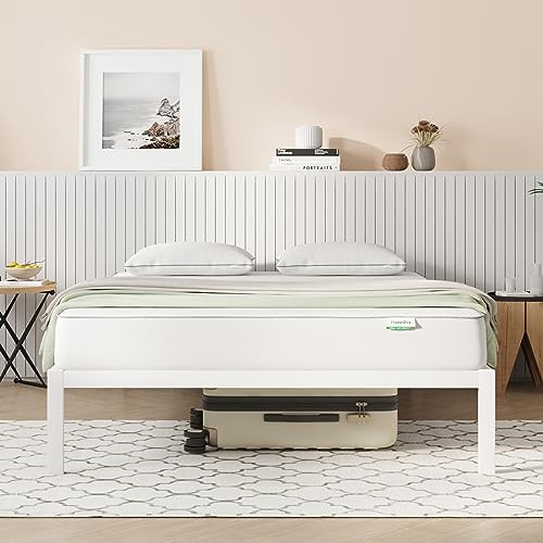 NOVILLA FULL SIZE BED FRAME WITHOUT HEADBOARD METAL F10016-F-WH - WHITE