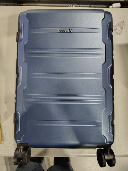 LUGGEX 20" CARRY ON LUGGAGE AIRLINE APPROVED PC HARD SHELL SUITCASE - BLUE