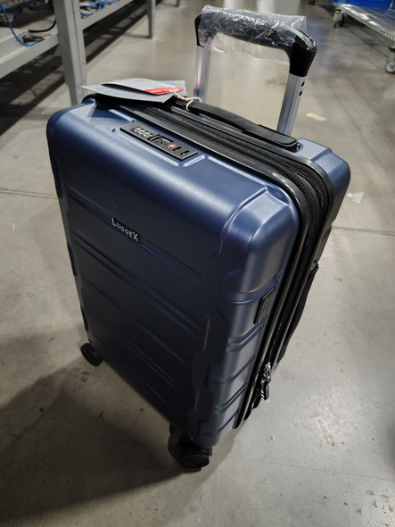 LUGGEX 20" CARRY ON LUGGAGE AIRLINE APPROVED PC HARD SHELL SUITCASE - BLUE