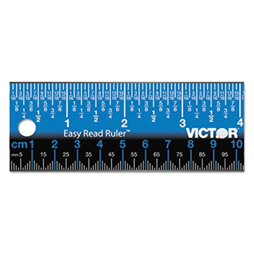 Victor Easy Read Stainless Steel Ruler, Standard/Metric, B00KTZ78X8 - Blue New