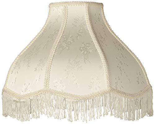 Carnation Floral Large Cream Scallop Fabric Lamp Shade 6x17x12x11 (Spider) New