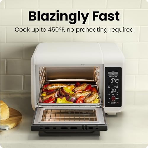 CHEFMAN AIR FRYER TOASTER OVEN COMBO BAKE BROIL AIR FRY TOAST IVORY New