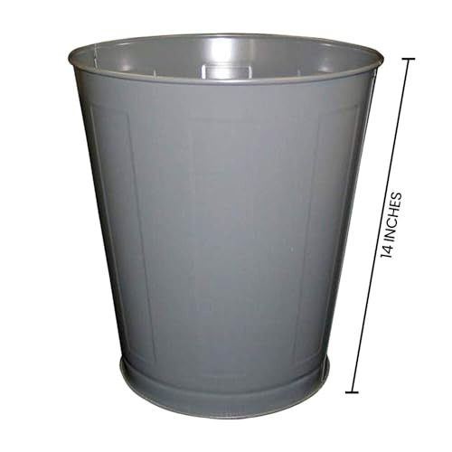 Impact 1302-3 Round Metal Wastebasket, 28 qt Capacity, 14-1/4" Height (6 pack) New