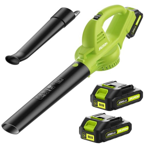 JAGROM LEAF BLOWER CORDLESS WITH 2.0AH BATTERY & CHARGER 130MPH 180CFM - GREEN