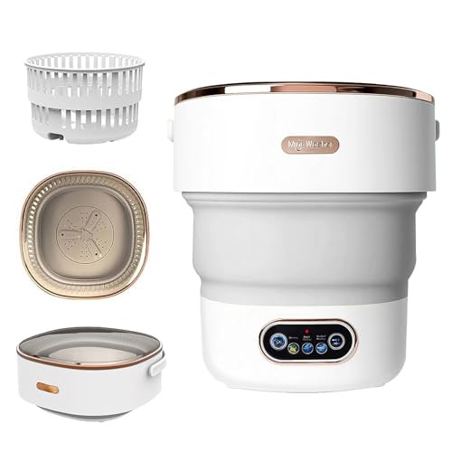 VUHIGIB PORTABLE WASHING MACHINE 15L COLLAPSIBLE MINI WASHER 3 MODES - GRAY