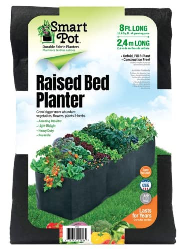 B09N2X64KH Raised Bed Planter Fabric 8 Ft Long - Black New