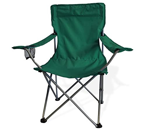 World Famous Sports Green Quad Folding Chair w/Cup Holder #QAC-Green New